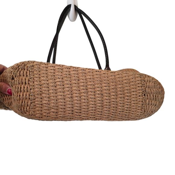 Brighton Woven Straw Shoulder Bag Tote Bag Tan Brown - Picture 3 of 5